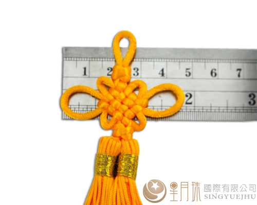 中國結吊飾-4號絲線盤長+雙流蘇-523-黃色