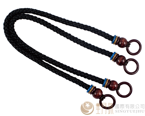 臘繩手把/三圈珠(軟)-56±5cm-黑色
