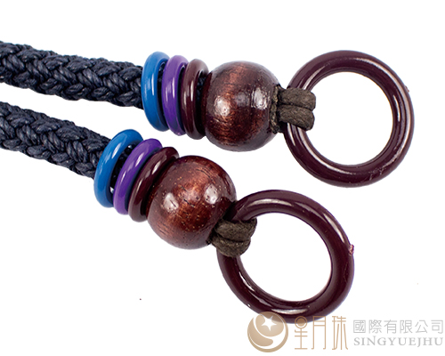 臘繩手把/三圈珠(硬)-44±5cm-深藍色