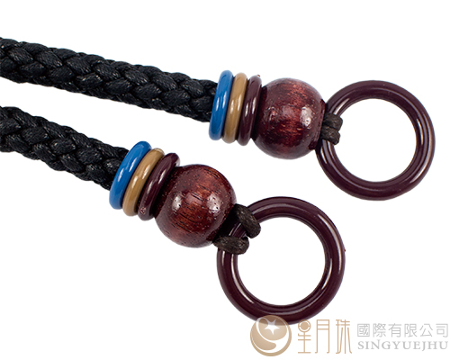 臘繩手把/三圈珠(軟)-56±5cm-黑色