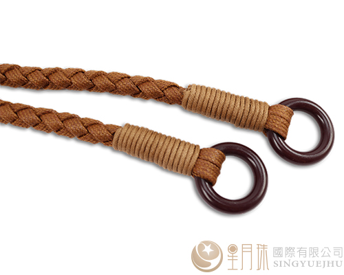 扁仿皮繩手把-咖啡-1付