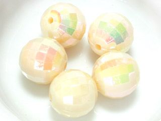 五彩地球珠-米黃8mm