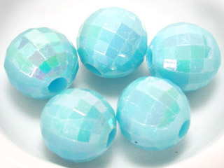 五彩地球珠-淺藍14mm