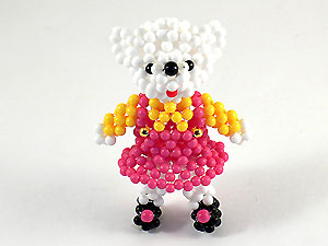 串珠材料包1093吊帶裙泰迪熊(站姿)-3mm糖果珠