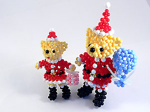 串珠材料包1225聖誕熊(男)-3mm糖果珠