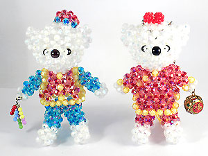 串珠材料1039中國風泰迪熊-男-6mm珠中珠