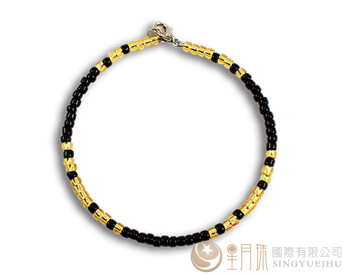 DIY日本珠鋼圈手鍊材料包-黑金(A001)