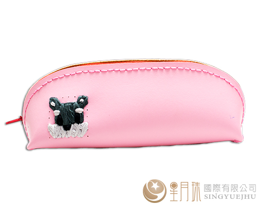 DIY手縫刺繡筆袋-粉(B0010)