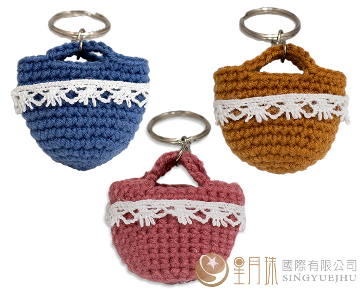 手鉤-文青小皮包鎖圈(C0011)