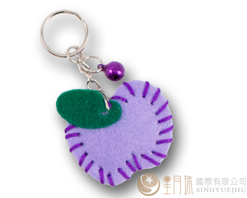 DIY不織布~迷你蘋果鎖圈-淺紫(D0021)