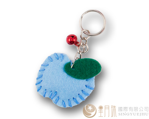 DIY不織布~迷你蘋果鎖圈-淺藍(D0021)