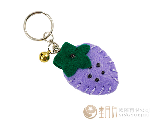 DIY不織布~迷你草莓鎖圈-淺紫(D0022)