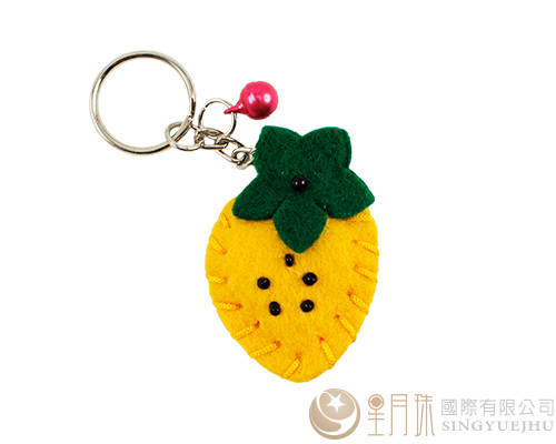 DIY不織布~迷你草莓鎖圈-黃色(D0022)