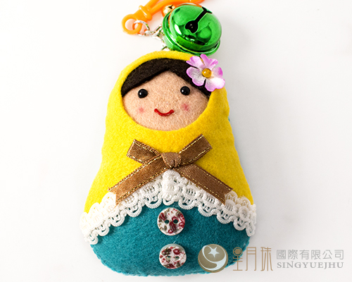 俄羅絲娃娃不織布鎖圈材料包-黃色(D0014)