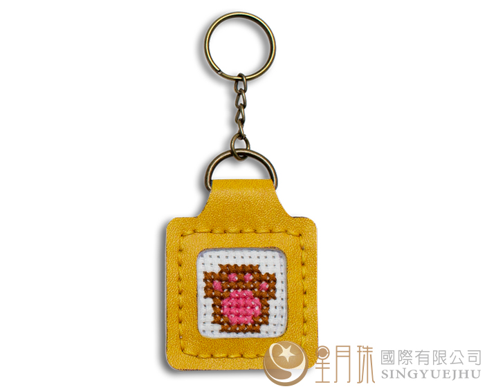 十字繡鑰匙圈-黃8(K001)