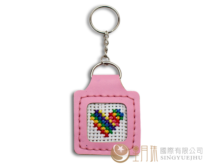 十字繡鑰匙圈-粉7(K001)