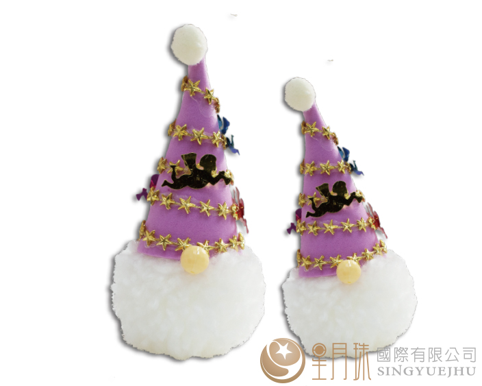 聖誕老人毛球吊飾材料包-淺紫(M008)