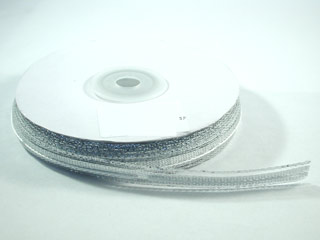 手拉花緞帶-4分-銀