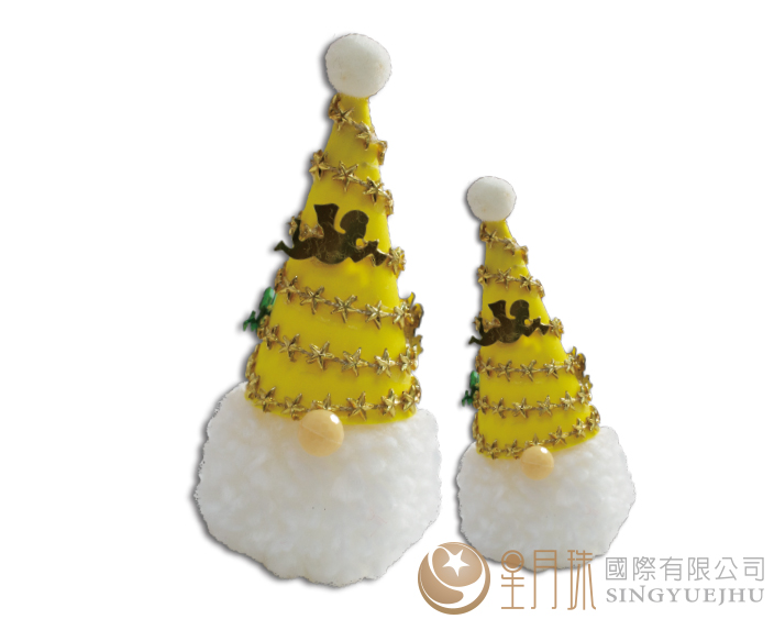 聖誕老人毛球吊飾材料包-黃